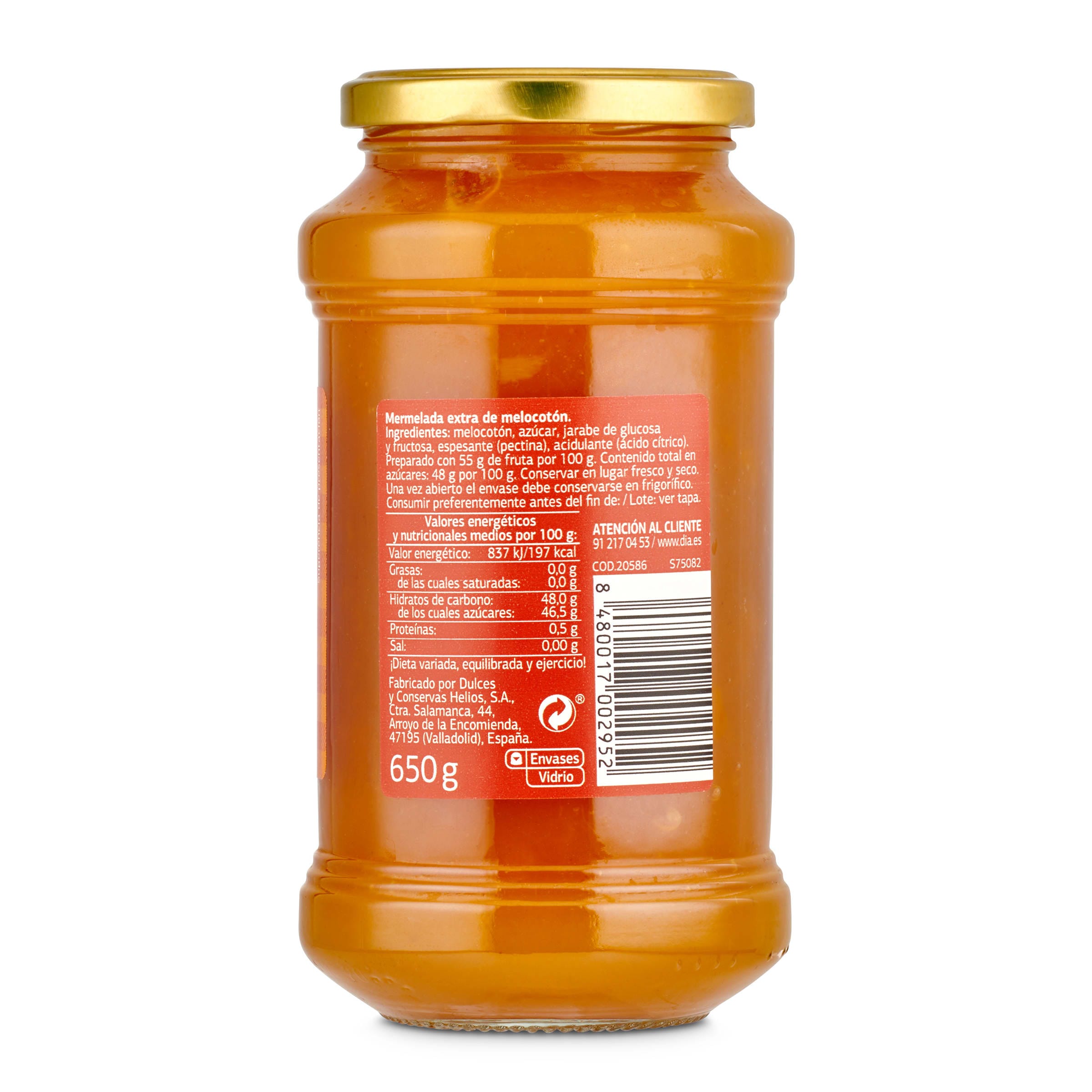 Mermelada de melocotón extra Dia Fruticampo 650 g