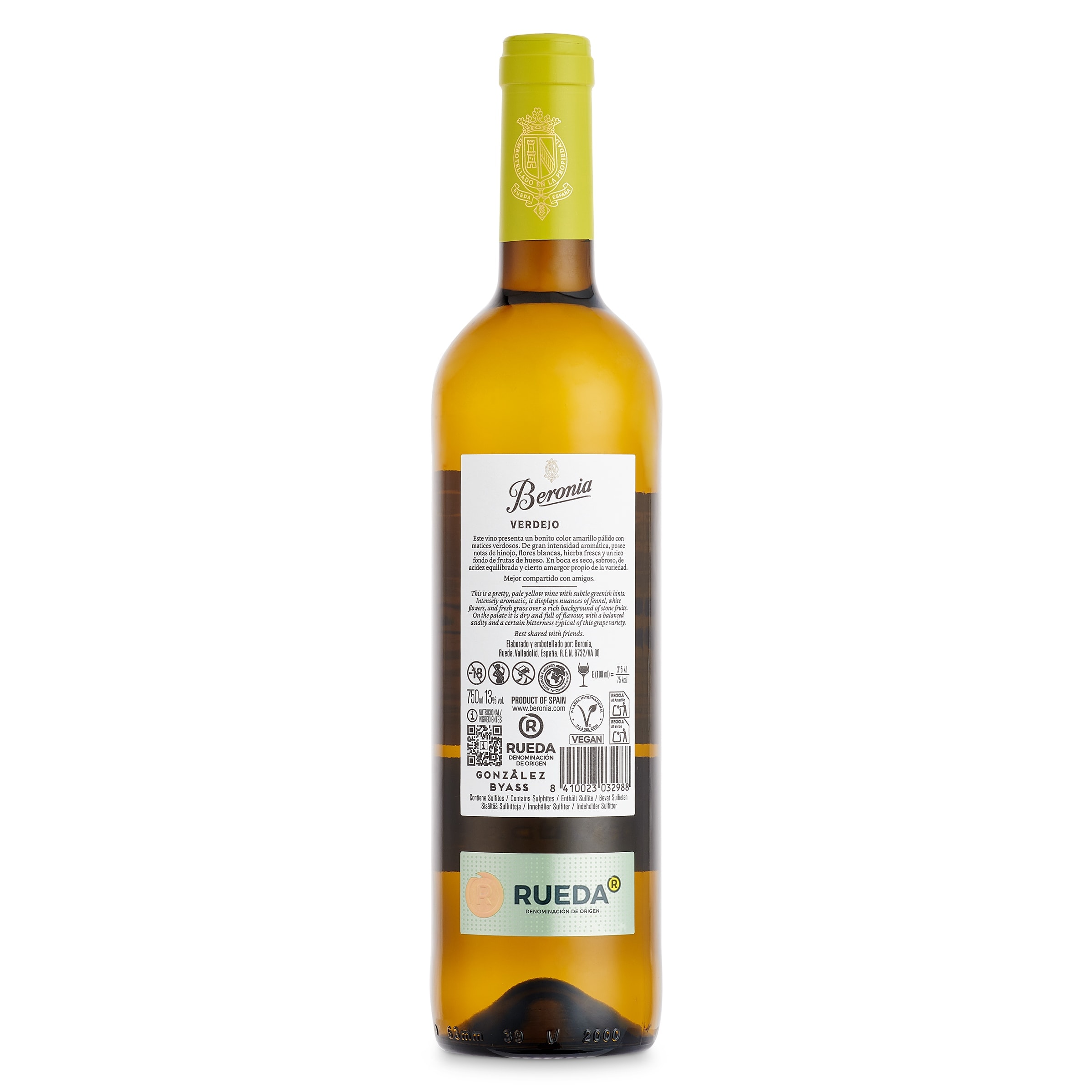 Vino blanco verdejo D.O. Rueda Beronia 75 cl