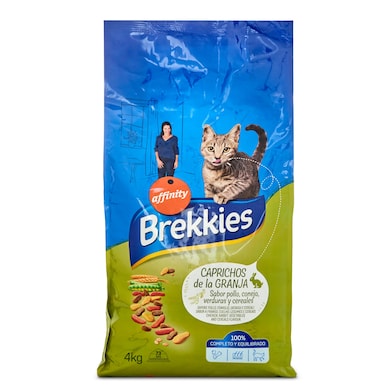 Alimento para gatos caprichos de la granja Brekkies bolsa 4 Kg-0