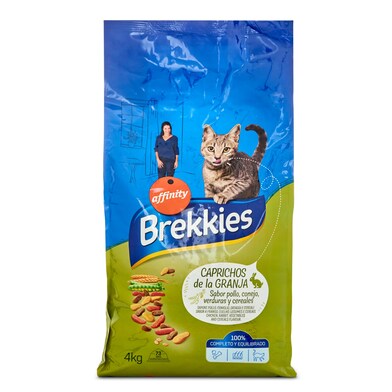 Alimento para gatos caprichos de la granja Brekkies bolsa 4 Kg-0