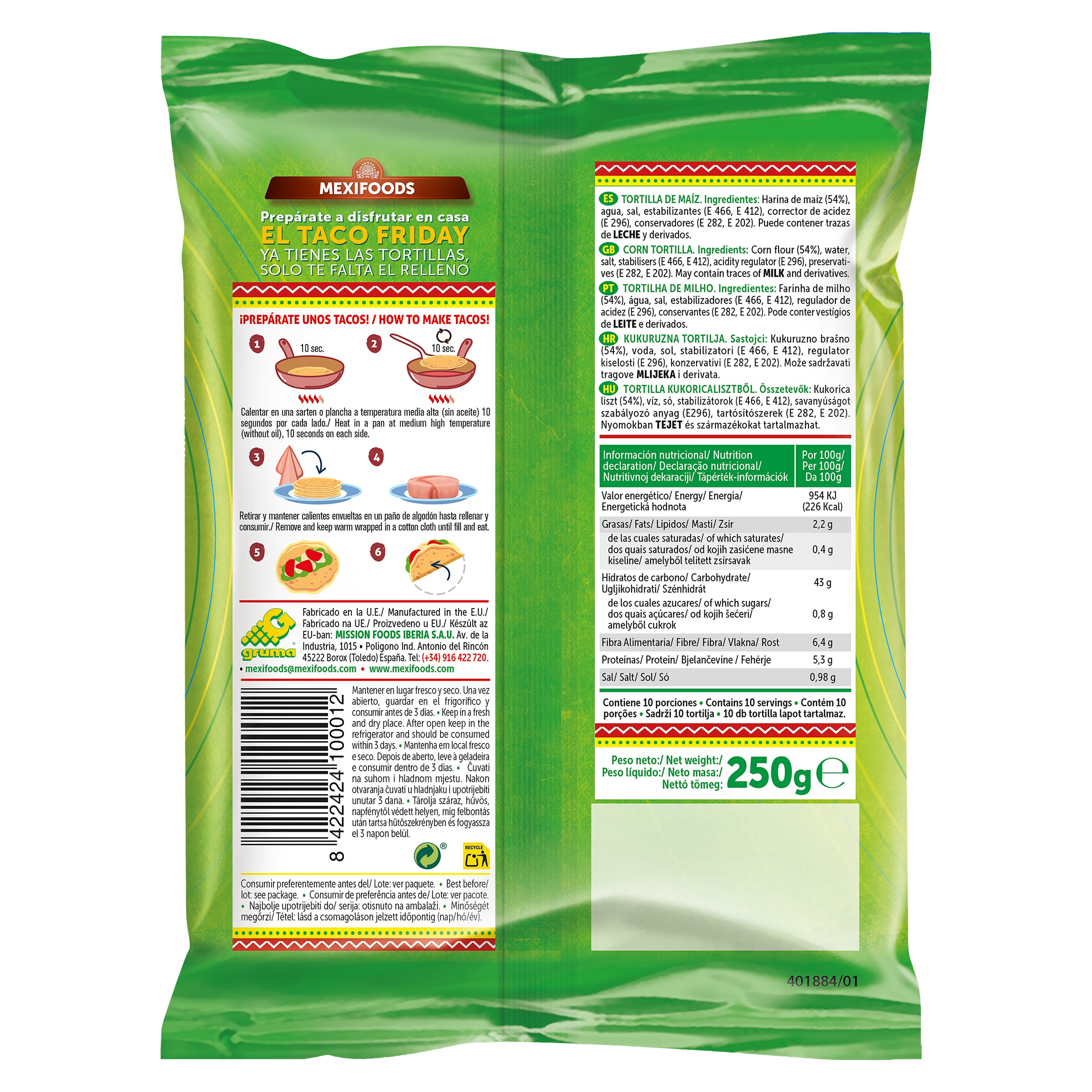 Tortillas de maíz Mexifoods 250 g