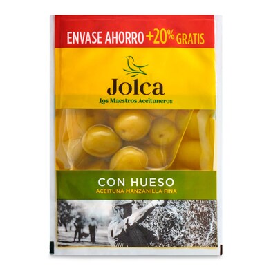 Aceitunas verdes con hueso Jolca bolsa 120 g-0