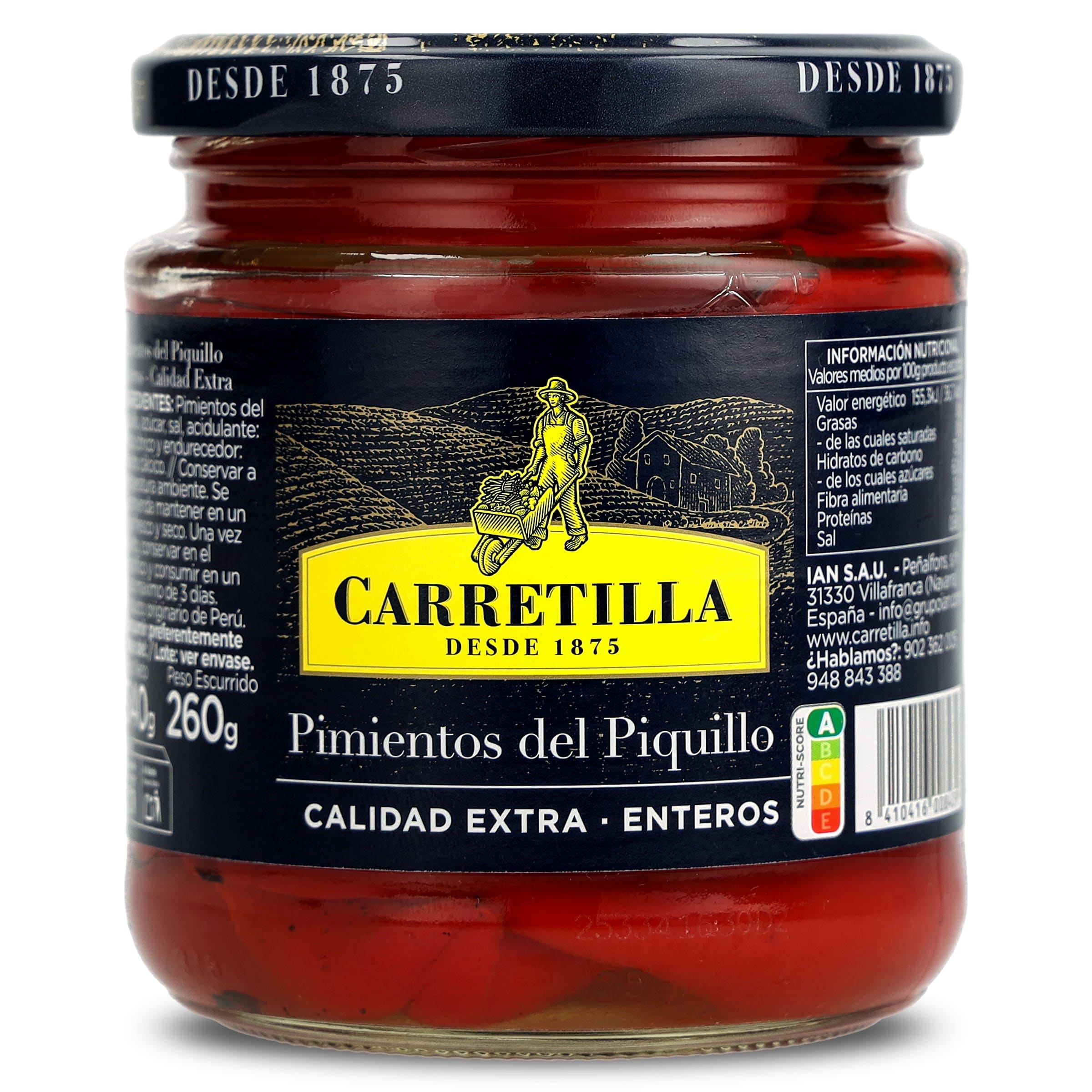 Pimientos del piquillo enteros Carretilla 260 g