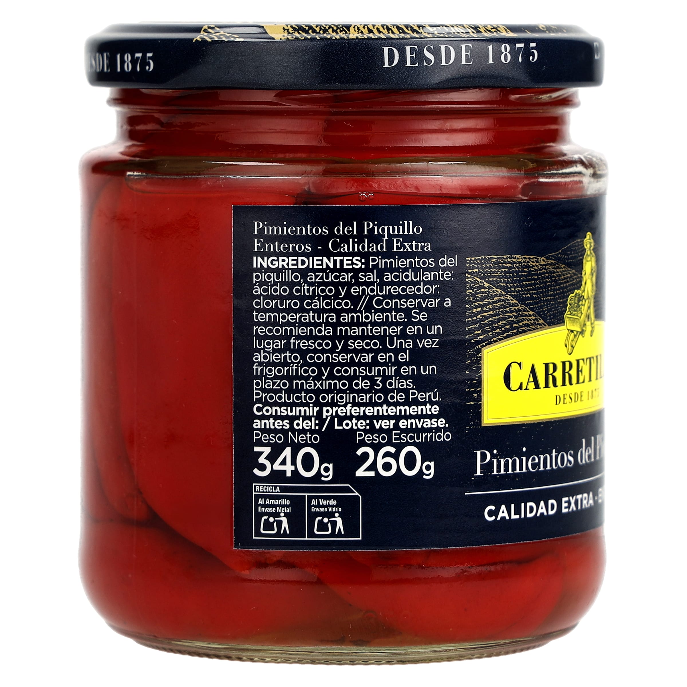 Pimientos del piquillo enteros Carretilla 260 g