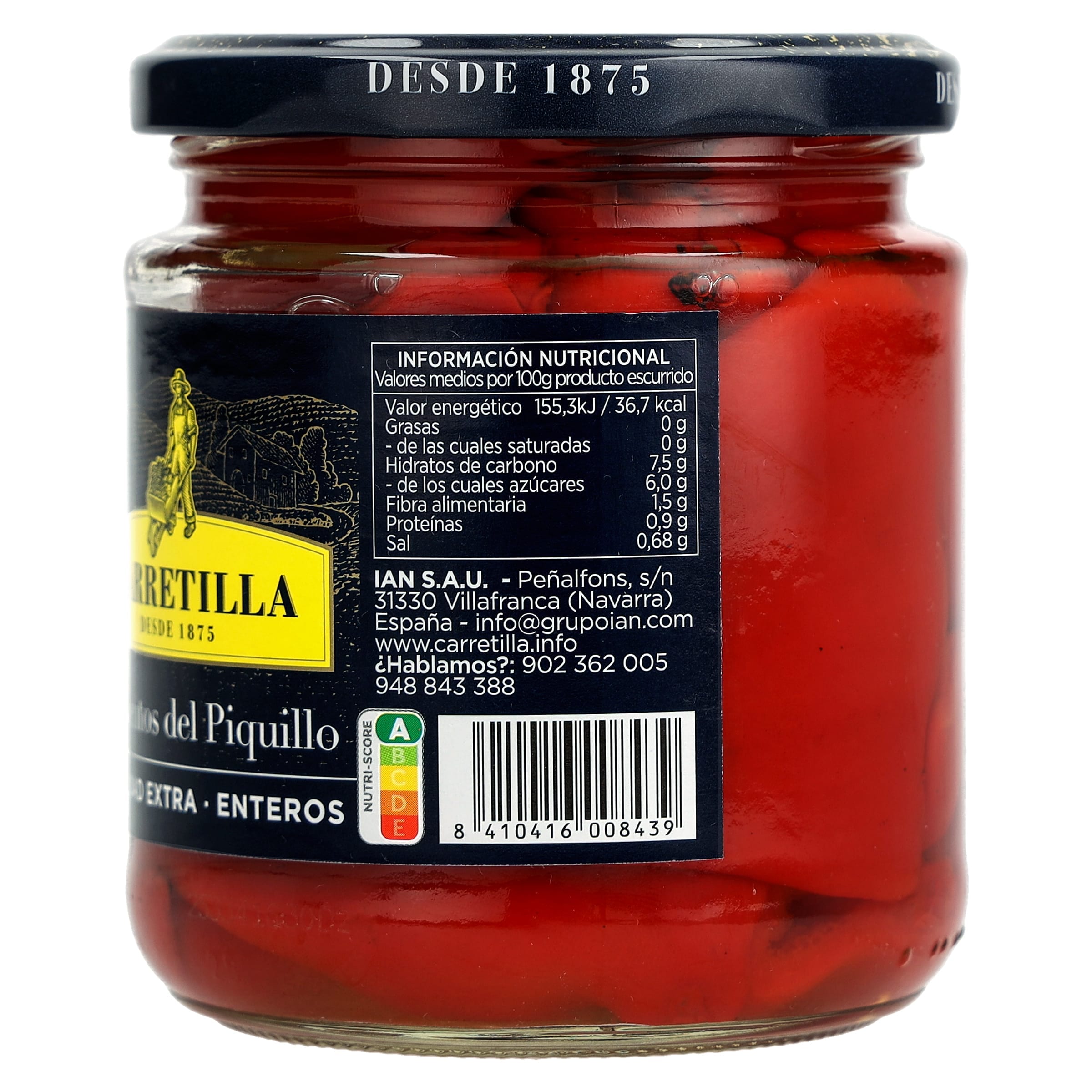 Pimientos del piquillo enteros Carretilla 260 g
