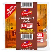 Salchichas frankfurt de pollo Campofrío bolsa 3 x 140 g