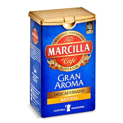 Café molido natural descafeinado gran aroma Marcilla caja 200 g-0