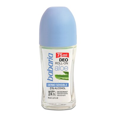 Desodorante roll-on aloe sin alcohol dermo sensible Babaria bote 75 ml-0 Desodorante roll-on aloe sin alcohol dermo sensible Babaria bote 75 ml-0