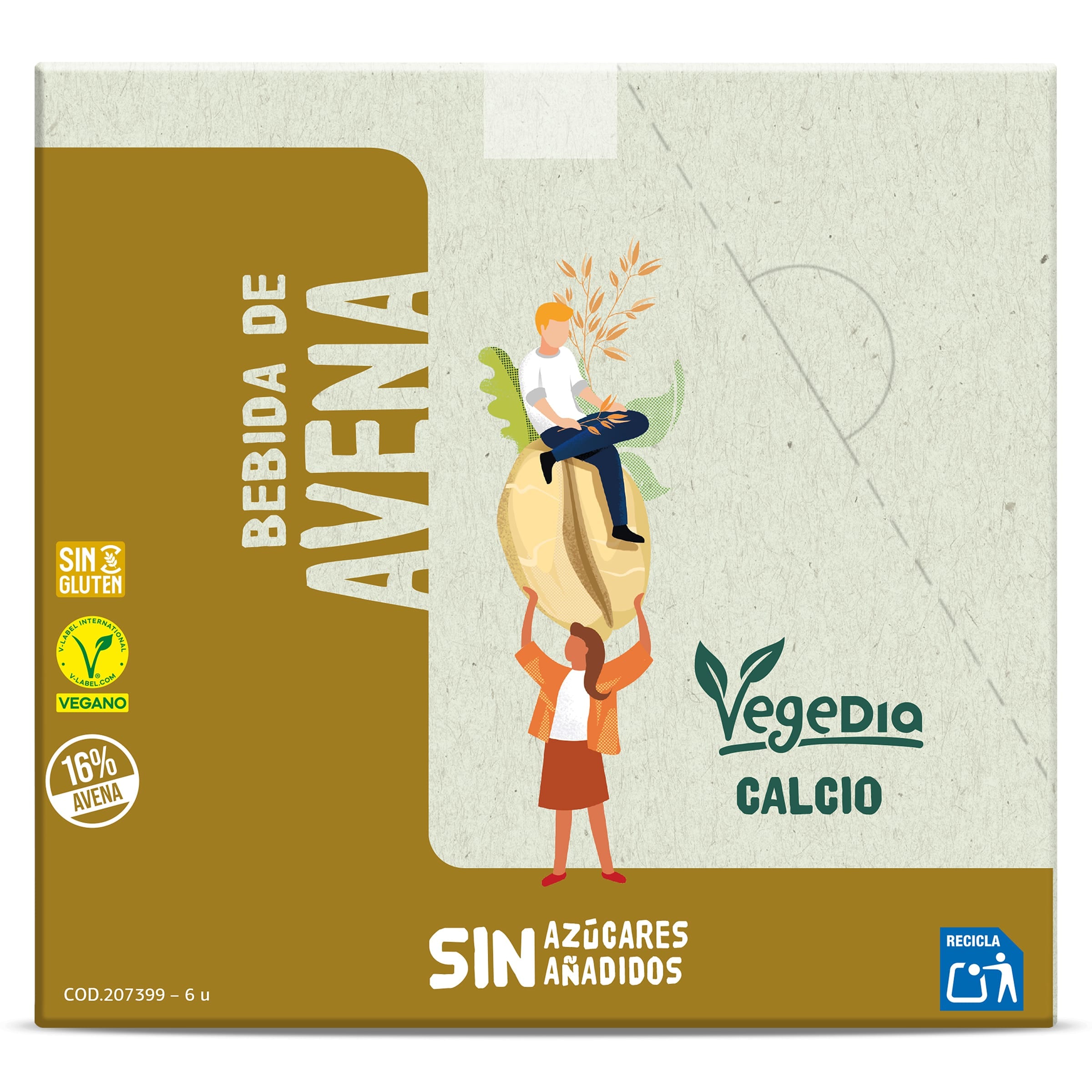 Bebida de avena con calcio Dia Vegedia pack 6 x 1 L