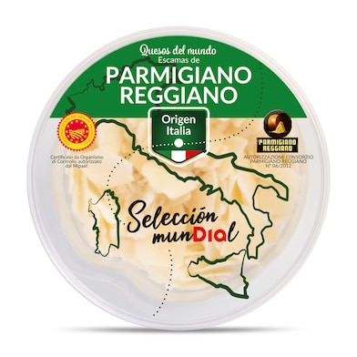 Queso parmigiano reggiano D.O.P. en escamas SELECCION MUNDIAL  TARRINA 80 GR-1