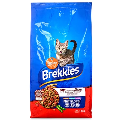 Alimento para gatos mix buey Brekkies bolsa 1.5 Kg-0