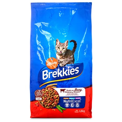 Alimento para gatos mix buey Brekkies bolsa 1.5 kg-0 Alimento para gatos mix buey Brekkies bolsa 1.5 kg-0
