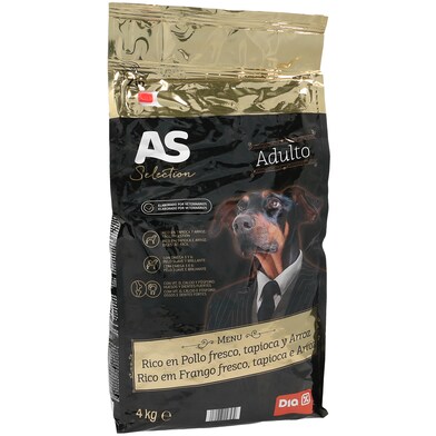 Alimento para perros adultos rico en pollo As Dia bolsa 4 Kg-0