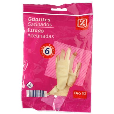 Guantes satinados de látex talla 6 Dia bolsa 1 unidad-0