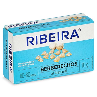 Berberechos al natural 60/80 piezas Ribeira lata 63 g-0