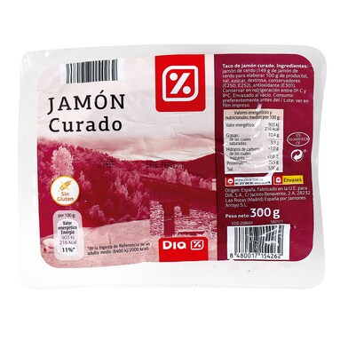Taco de jamón curado Dia bandeja 300 g-0 Taco de jamón curado Dia bandeja 300 g-0