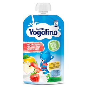 postre lacteo infantil con pure de fresa y manzana yogolino 100 g