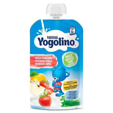 Leche fermentada con puré de manzana y fresa Nestlé Yogolino bolsa 100 g-0