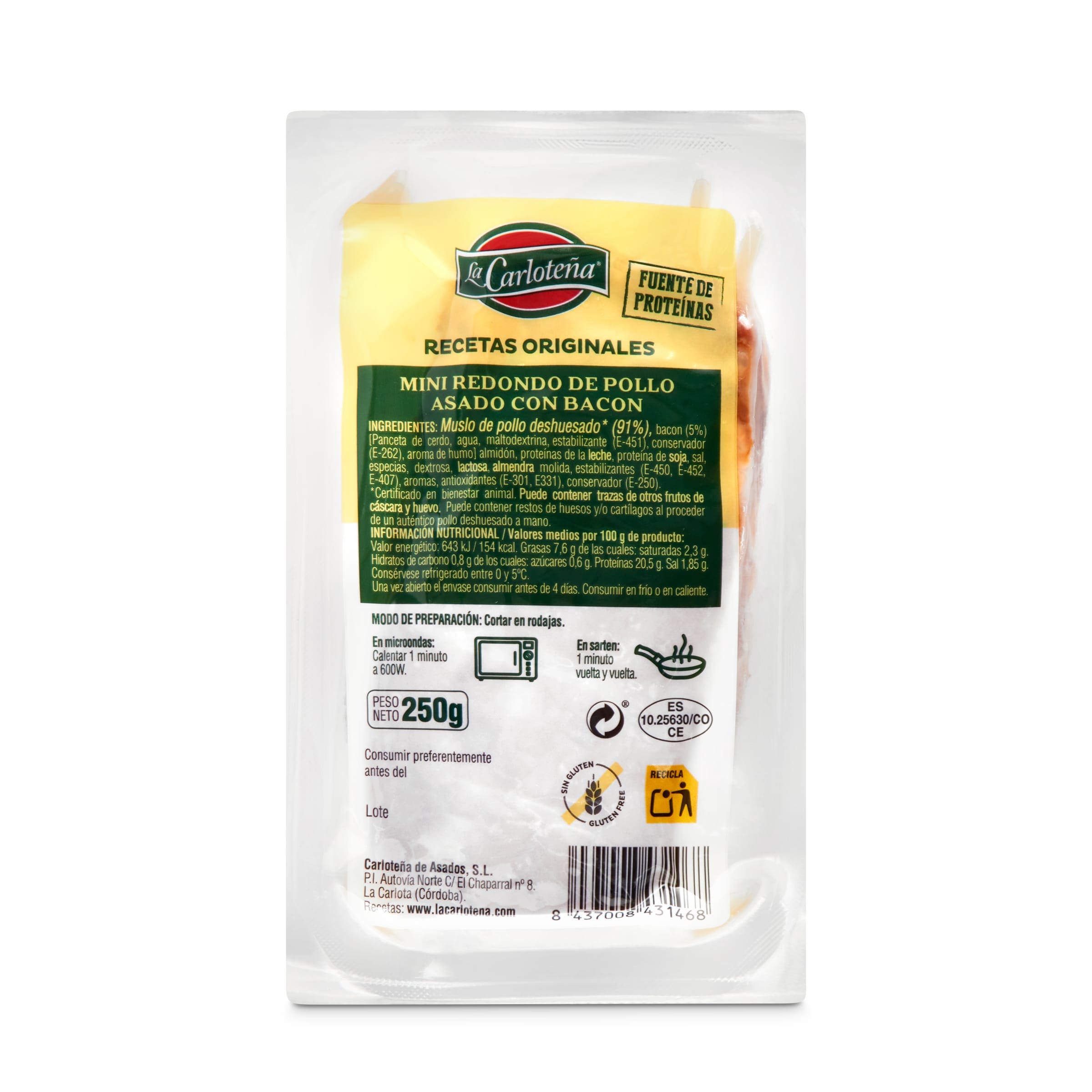 Mini redondo de pollo asado con bacon La Carloteña 250 g