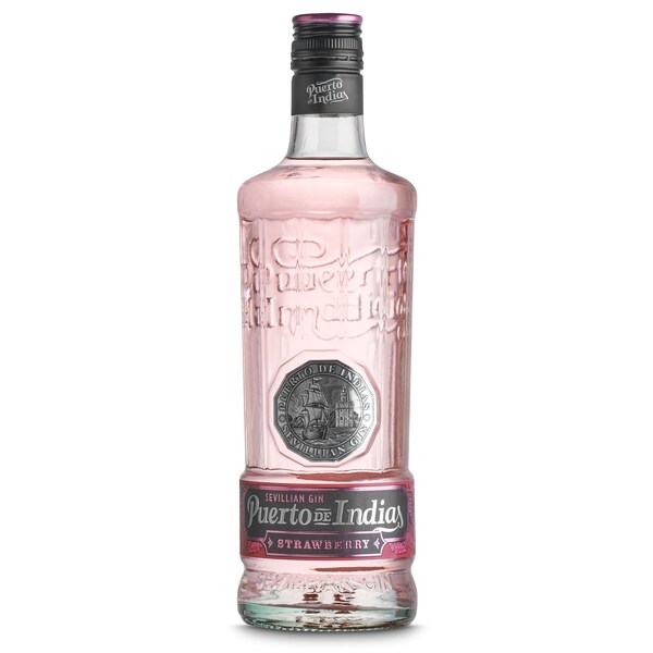 Ginebra Sabor Fresa Puerto de Indias Botella 70 Cl.
