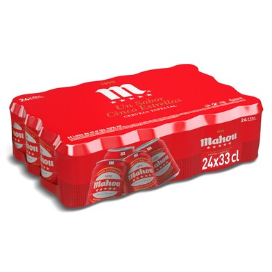 Cerveza Mahou 5 Estrellas lata 24 x 33 cl-0 Cerveza Mahou 5 Estrellas lata 24 x 33 cl-0