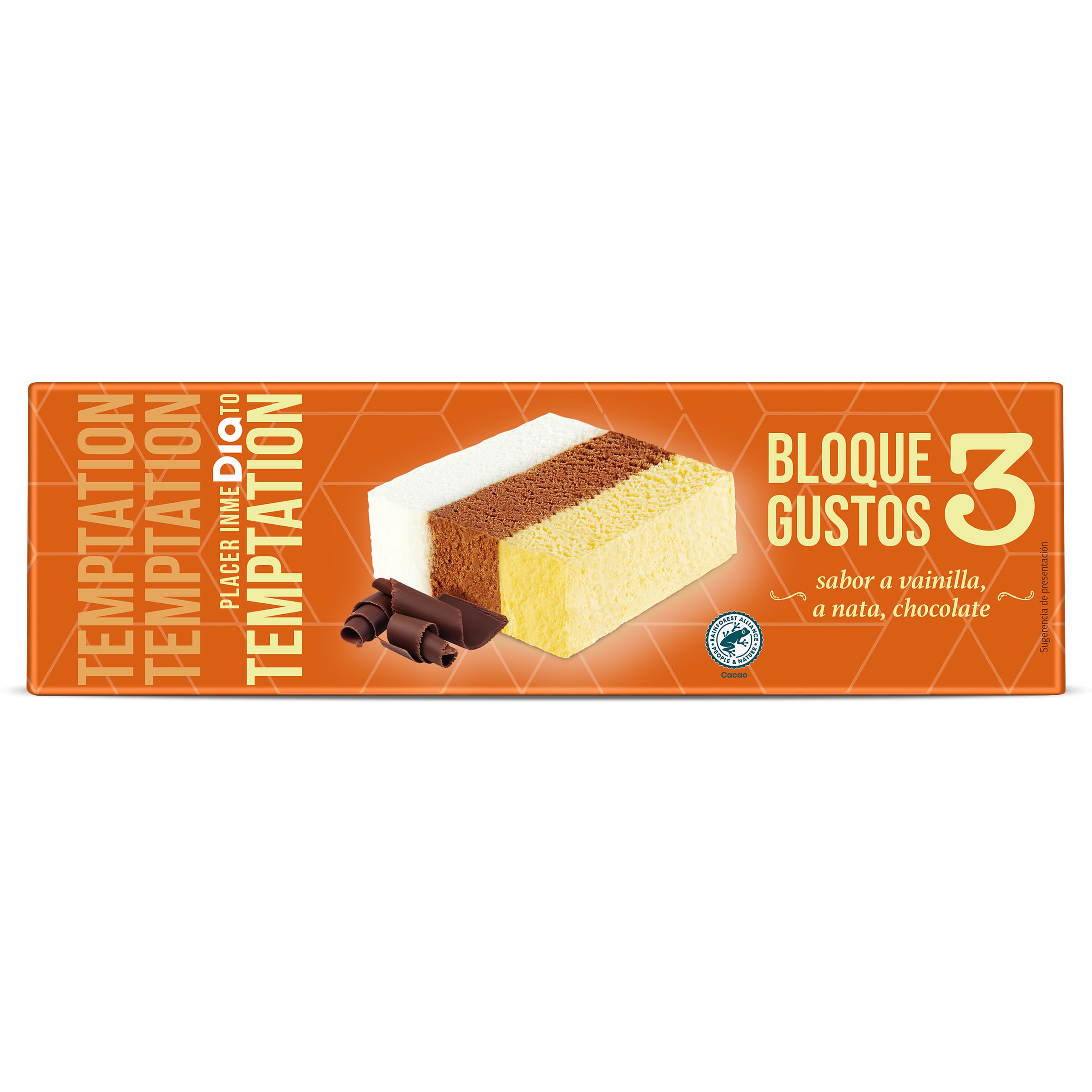 Helado corte tres sabores Dia Temptation 523 g