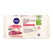 Toallitas desmaquillantes tres en uno piel seca Nivea bolsa 25 unidades