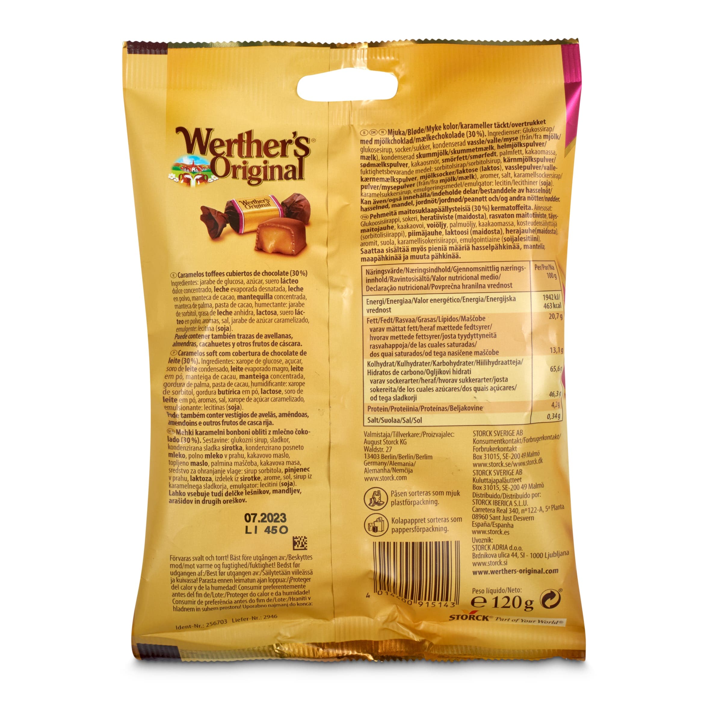 Caramelos clásicos de toffee con chocolate Werther's 120 g