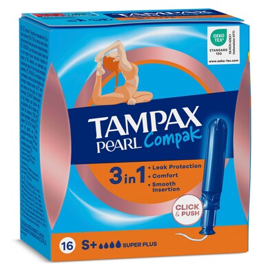 Tampón super plus compak pearl Tampax caja 16 unidades-0