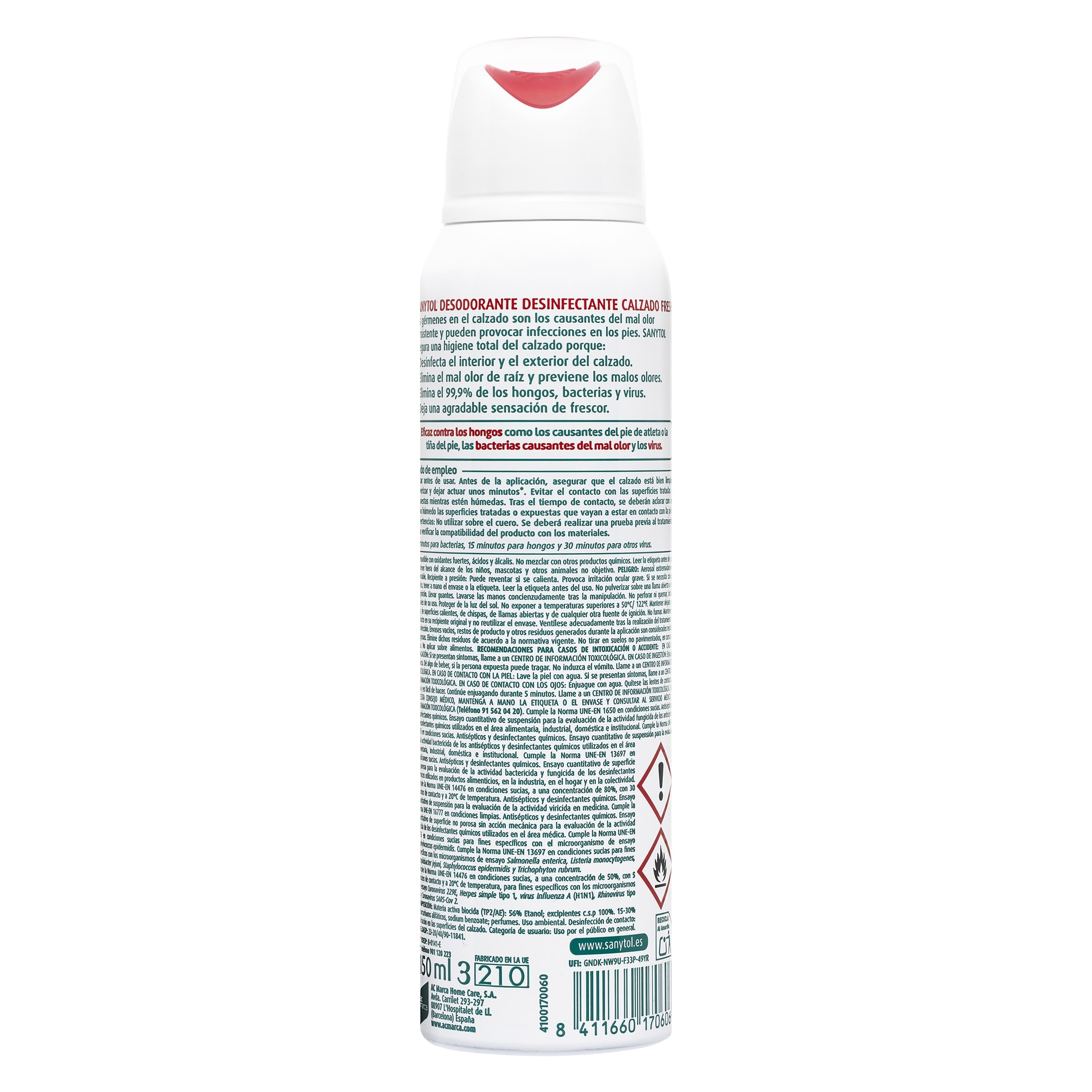 Desodorante desinfectante para calzado Sanytol spray 150 ml