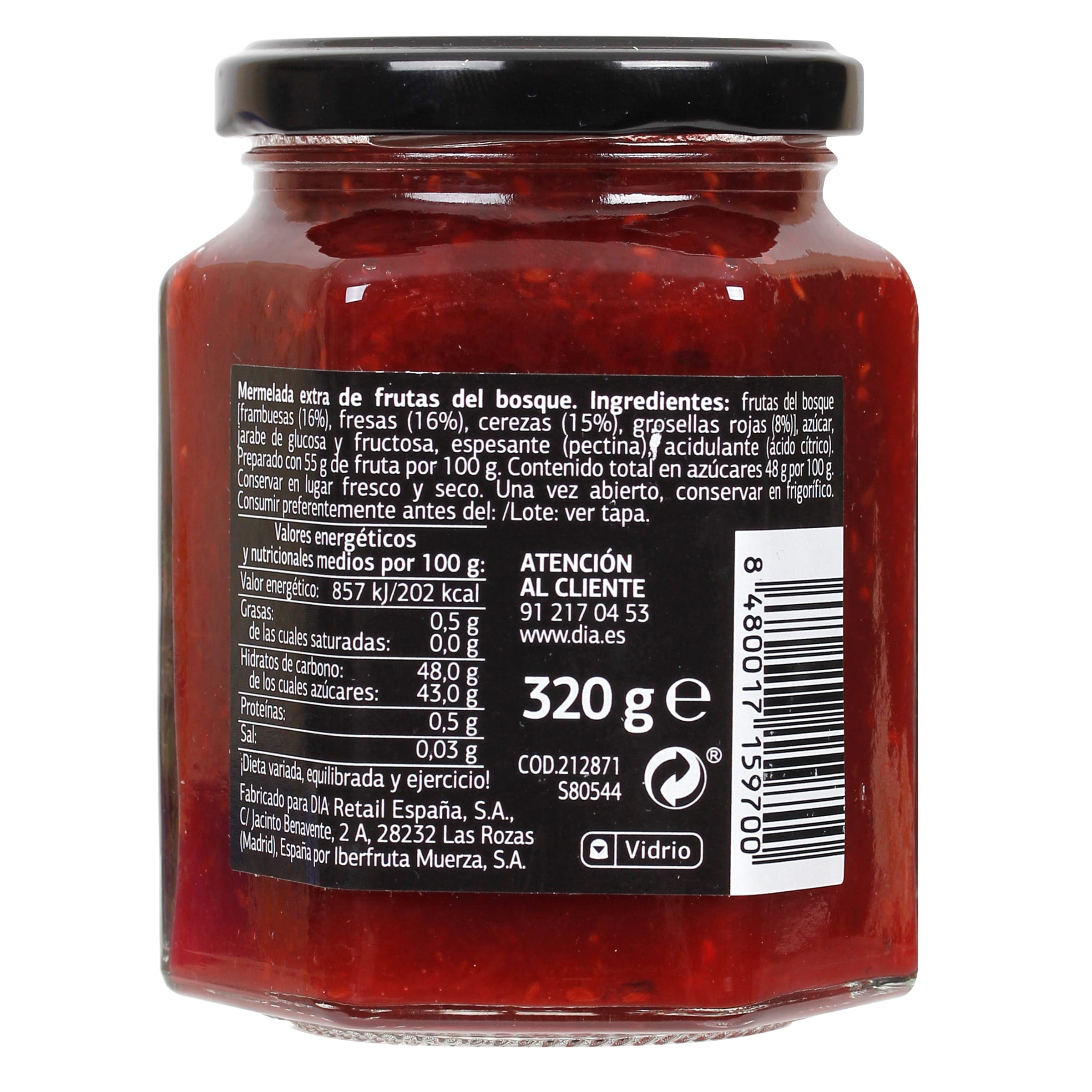 Mermelada de frutas del bosque extra Dia Fruticampo 320 g
