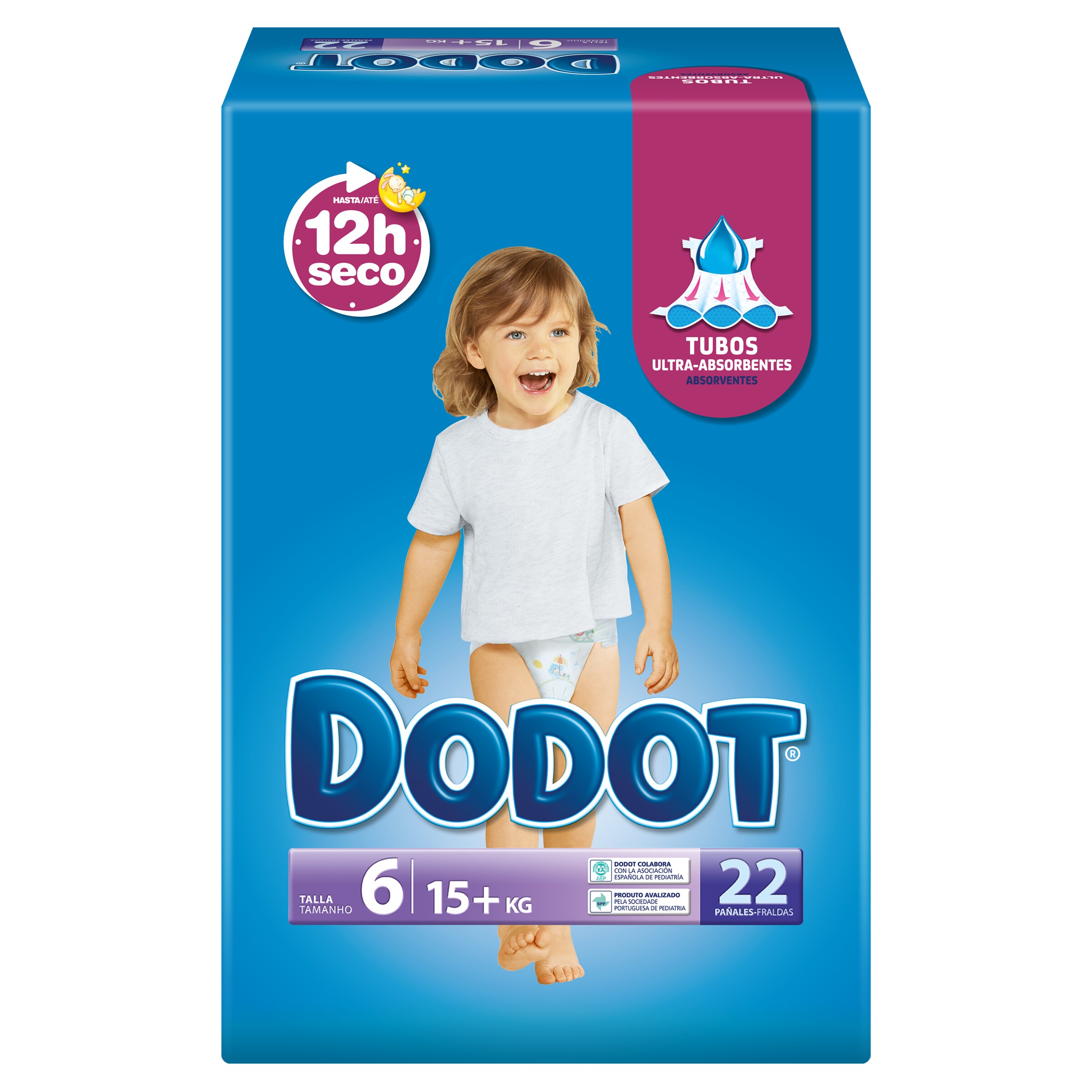 Pañales DODOT Talla 6 88 unidades (4 paquetes de 22 pañales) (13+ kg) :  : Salud y cuidado personal