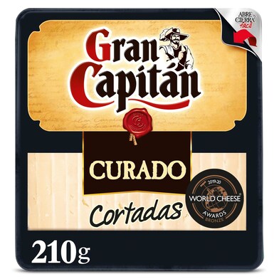 Queso curado cortado Gran capitan bolsa 210 g-0 Queso curado cortado Gran capitan bolsa 210 g-0