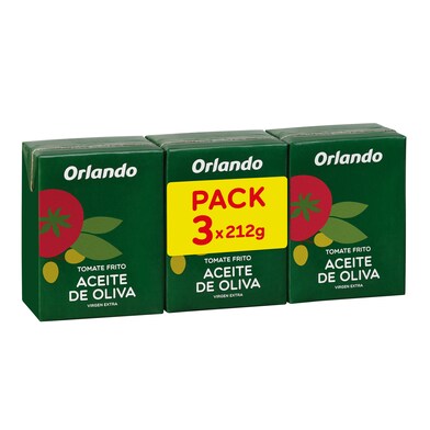 Tomate frito con aceite de oliva pack Orlando bolsa 3 x 212 g-0