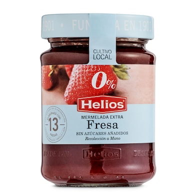 Mermelada de fresa extra sin azúcares añadidos Helios frasco 280 g-0