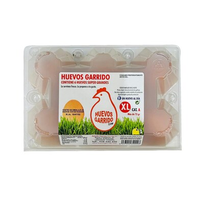 Huevos frescos categoría A clase XL Huevos Garrido caja 6 unidades-0 Huevos frescos categoría A clase XL Huevos Garrido caja 6 unidades-0