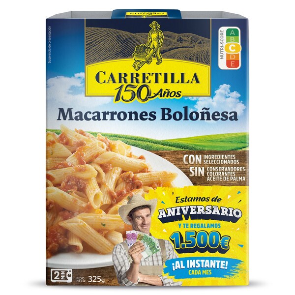 Macarrones a la Boloñesa Carretilla Bandeja 325 Gr.