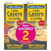 Caldo de cocido 100% natural Gallina Blanca brik 2 x 1 l