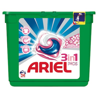 Detergente máquina 3 en 1 fresh sensations Ariel caja 24 lavados-0