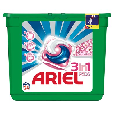 Detergente máquina 3 en 1 fresh sensations Ariel caja 24 lavados-0 Detergente máquina 3 en 1 fresh sensations Ariel caja 24 lavados-0