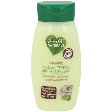 Champú arcilla y té verde cabello graso Bonté Naturals botella 250 ml-0