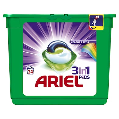 Detergente máquina 3 en 1 color Ariel caja 24 lavados-0