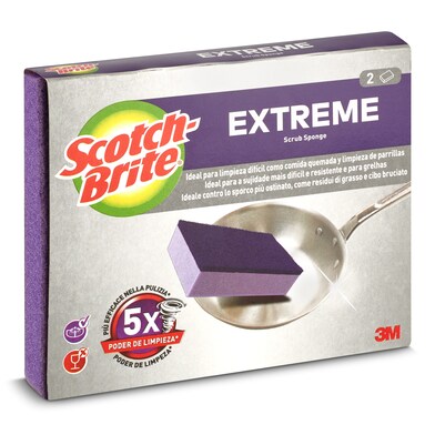 Estropajo extreme fibra morada Scotch brite bolsa 2 unidades-0