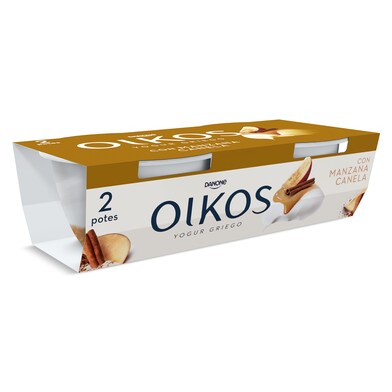Yogur griego con manzana y canela Oikos pack 2 x 110 g-0 Yogur griego con manzana y canela Oikos pack 2 x 110 g-0