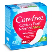 Protegeslips cotton aloe vera Carefree caja 56 unidades