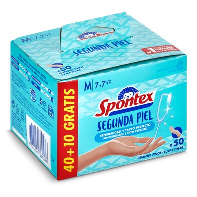 Guantes de látex natural talla M Spontex caja 50 unidades-0 Guantes de látex natural talla M Spontex caja 50 unidades-0