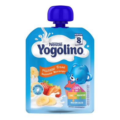 Leche fermentada con pure de plátano y fresa Nestlé Yogolino bolsa 90 g-0