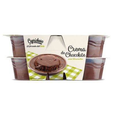 Natillas de chocolate con bizcocho CAPRICHOSO 4 unidades PACK 500 GR-1 Natillas de chocolate con bizcocho CAPRICHOSO 4 unidades PACK 500 GR-1