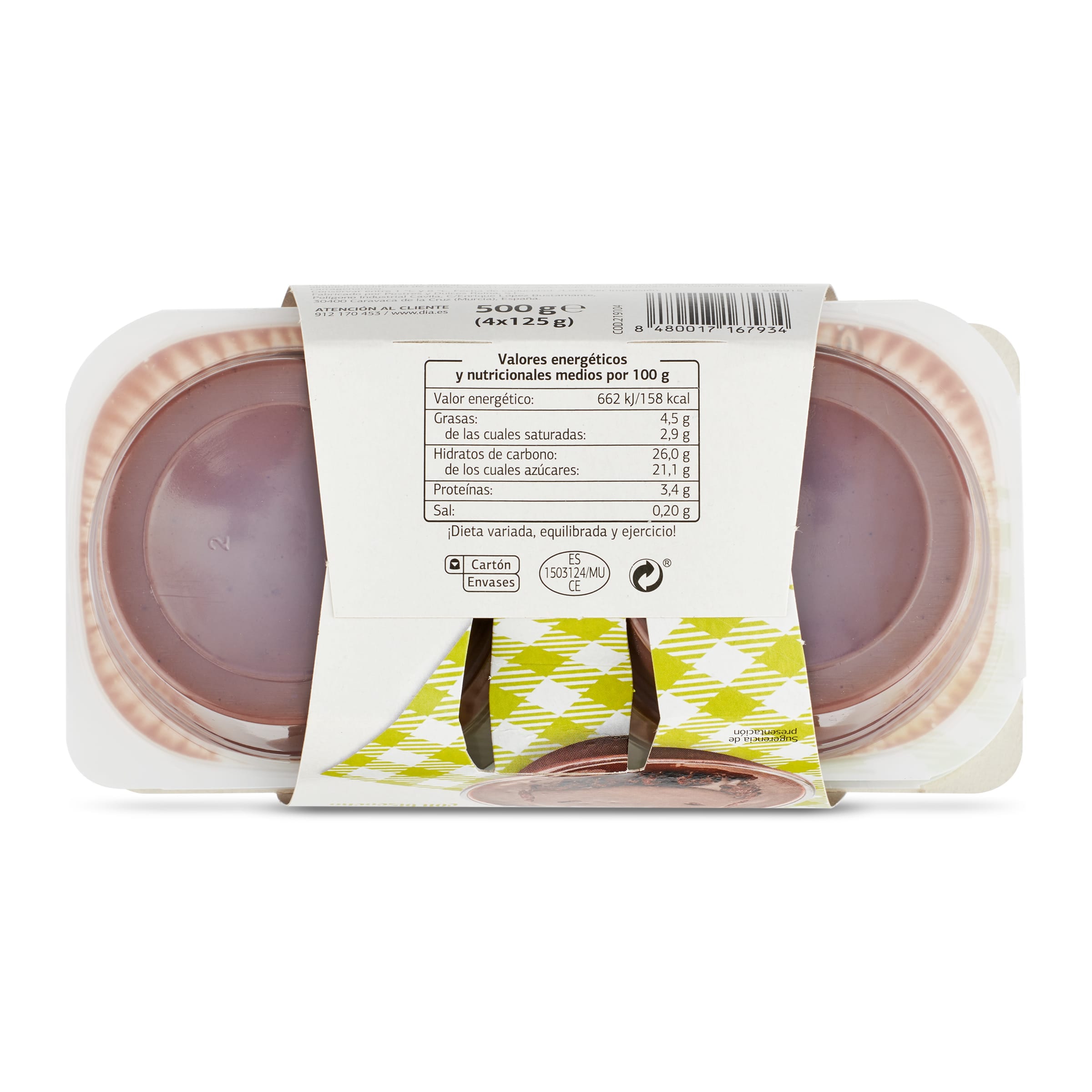 Crema de chocolate con bizcocho Dia Caprichoso 4 x 125 g