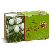 Aceitunas rellenas de anchoa Vegecampo lata 3 x 150 g